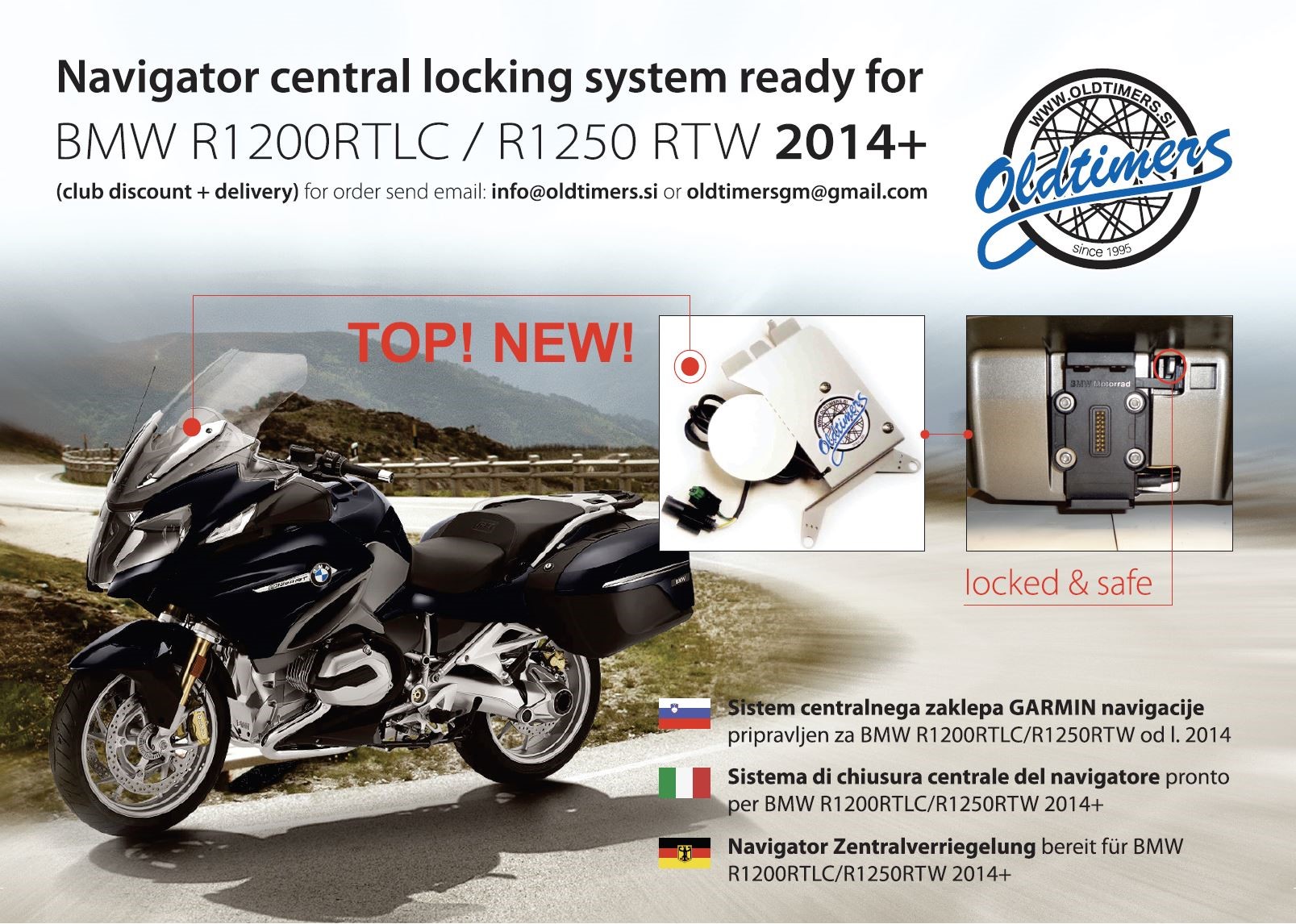 Navi Lock System ready for BMW R1200RT R1250 RT Custom
